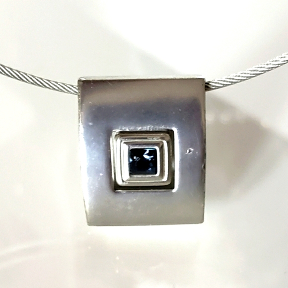 Stainless Steel Choker Blue Stone Wire Covered In Flexible Soft Coating Luxury - Picture 8 of 10